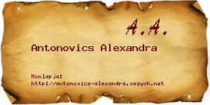 Antonovics Alexandra névjegykártya